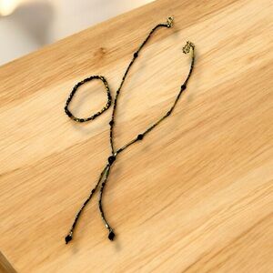 Vintage Black and Multi Colored Beaded Jewelry Set